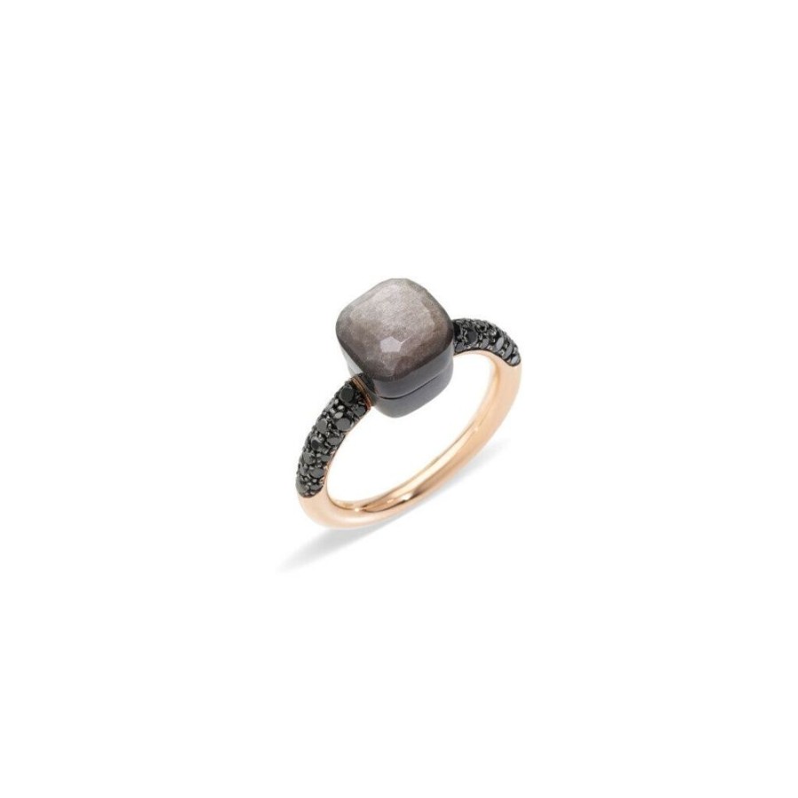 Juwelen rene kahle | Pomellato Nudo Petit Ring Obsidiaan Diamonds