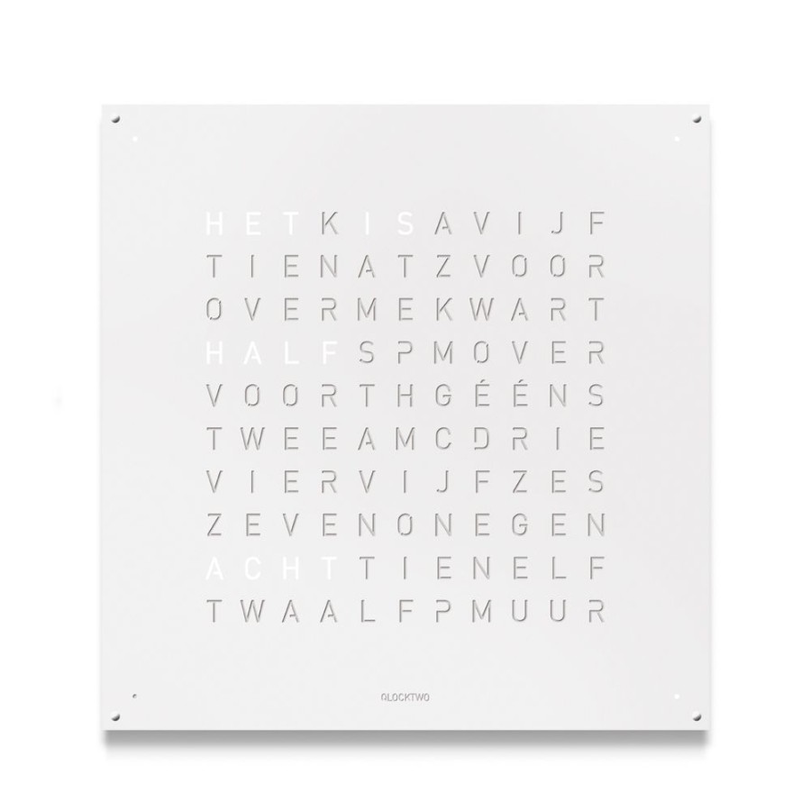 Horloges rene kahle | Qlocktwo Large White Pepper 90X90 Cm