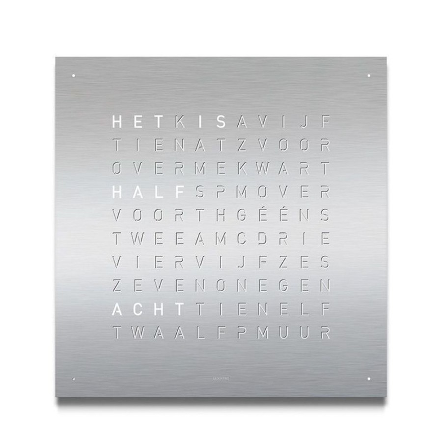 Horloges rene kahle | Qlocktwo Classic Stainless Steel 45X45 Cm