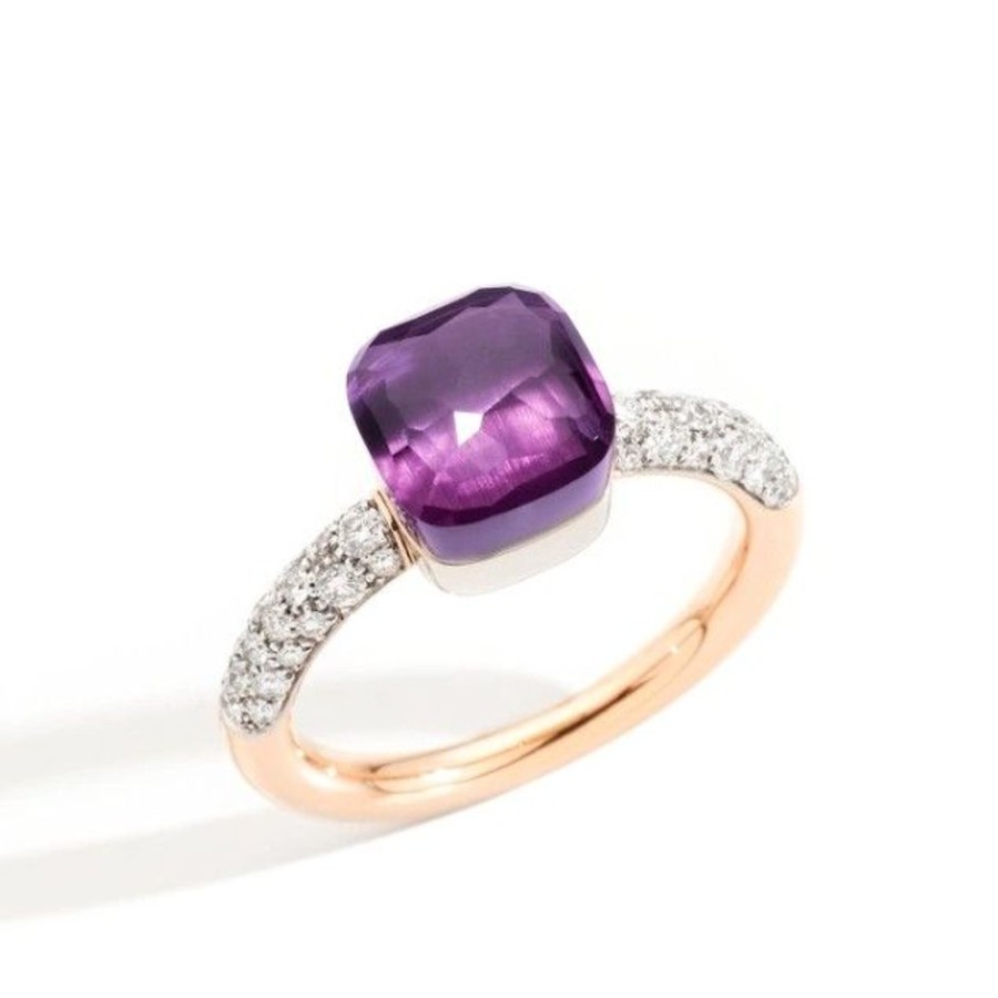 Juwelen rene kahle | Pomellato Nudo Petit Ring Amethist Diamonds