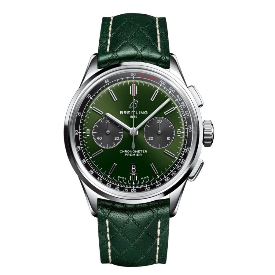 Horloges rene kahle | Breitling Premier B01 Chronograph 42 Bentley British Racing Green