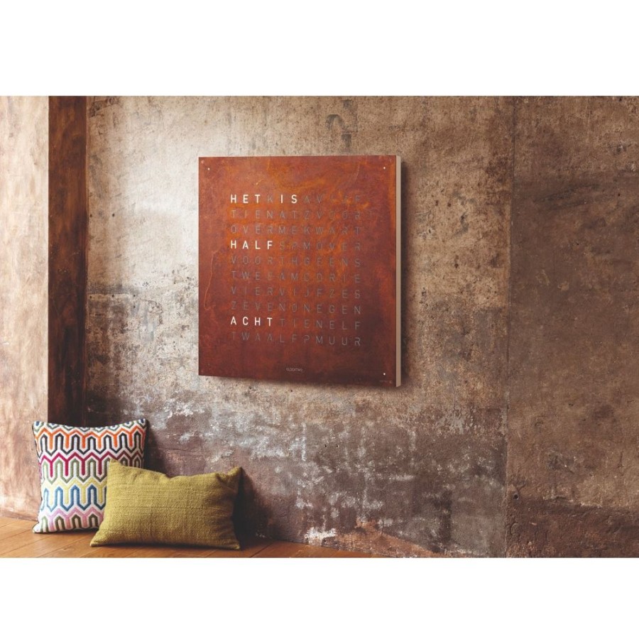 Horloges rene kahle | Qlocktwo Large Rust 90X90 Cm