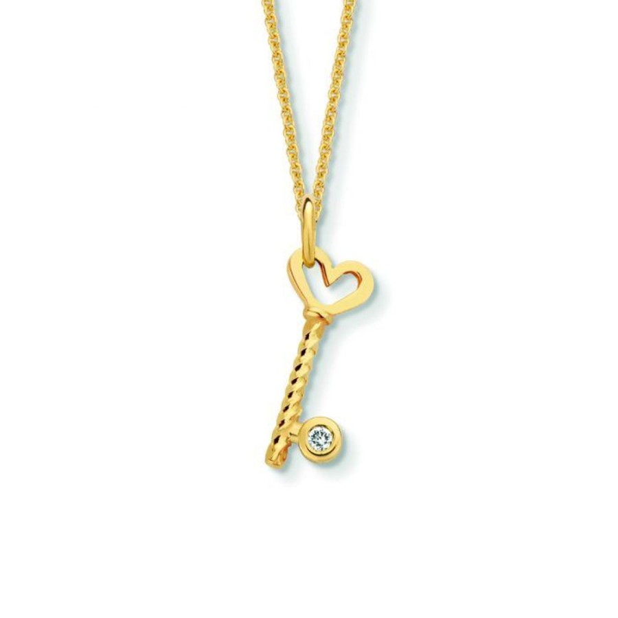 Juwelen rene kahle | Minitials Een Key To My Heart Diamant Collier