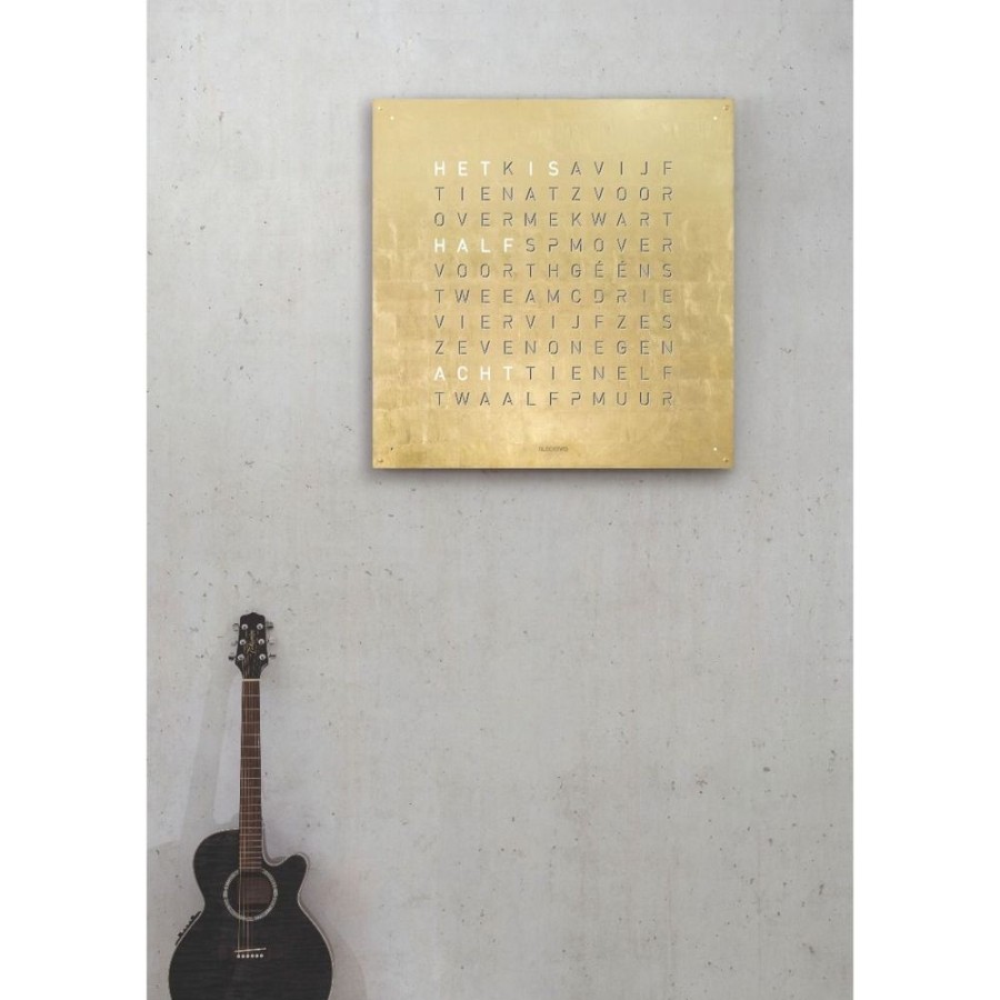 Horloges rene kahle | Qlocktwo Large Gold 90X90 Cm