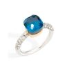 Juwelen rene kahle | Pomellato Nudo Petit Ring London Blue Topaas Deep Blue Diamonds