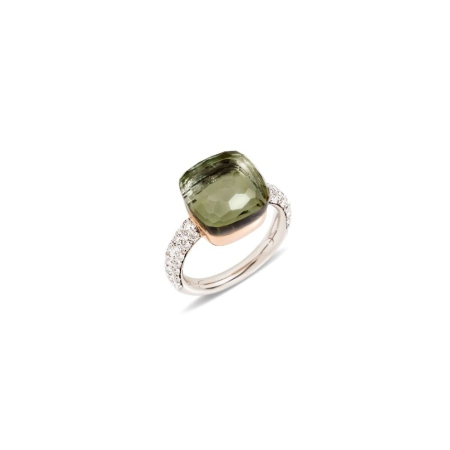 Juwelen rene kahle | Pomellato Nudo Grande Ring Diamonds Prasoliet