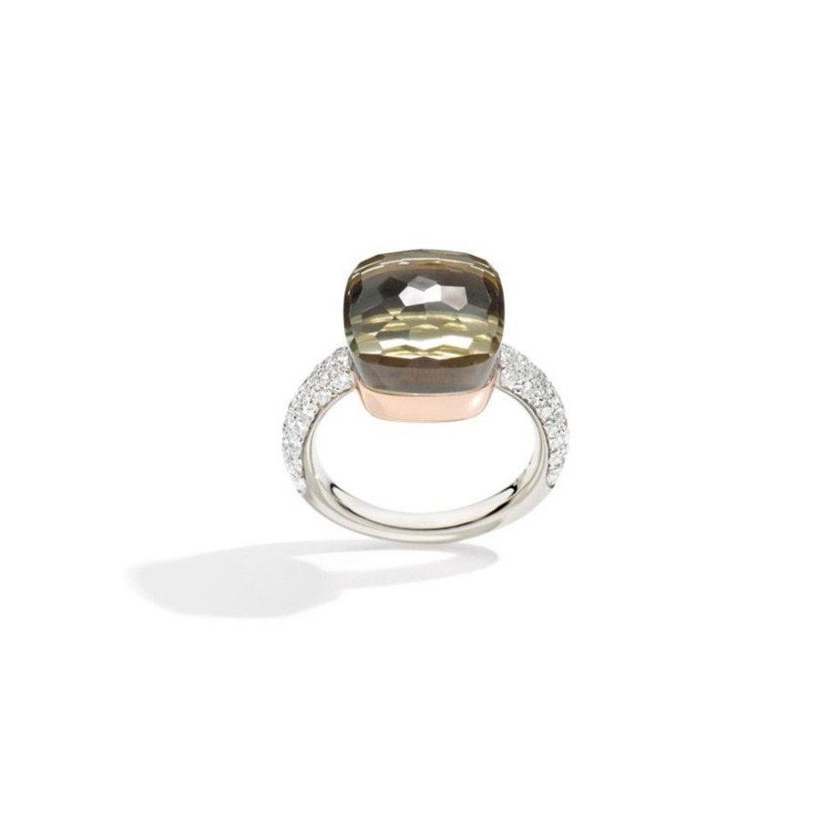 Juwelen rene kahle | Pomellato Nudo Grande Ring Diamonds Prasoliet