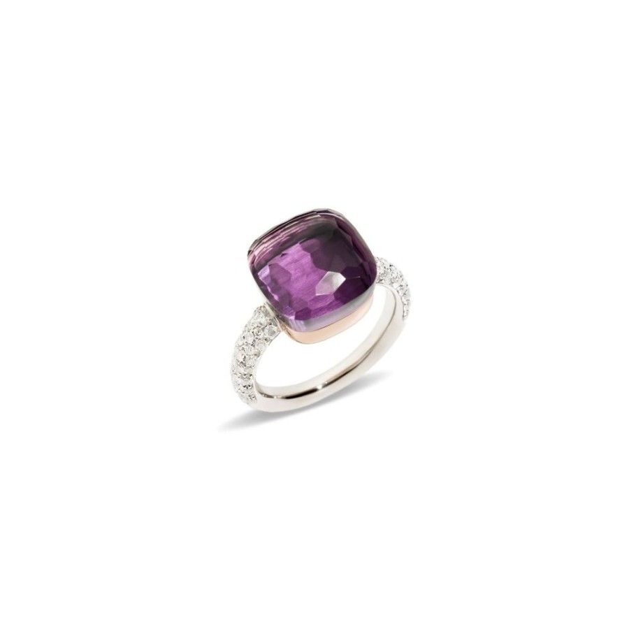 Juwelen rene kahle | Pomellato Nudo Grande Ring Diamonds Amethist