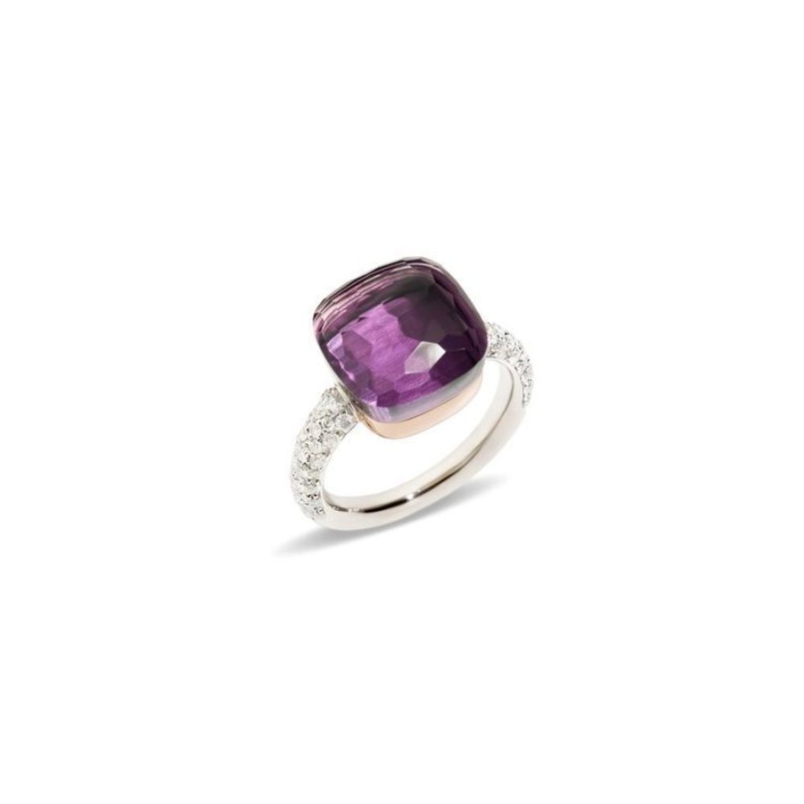 Juwelen rene kahle | Pomellato Nudo Grande Ring Diamonds Amethist