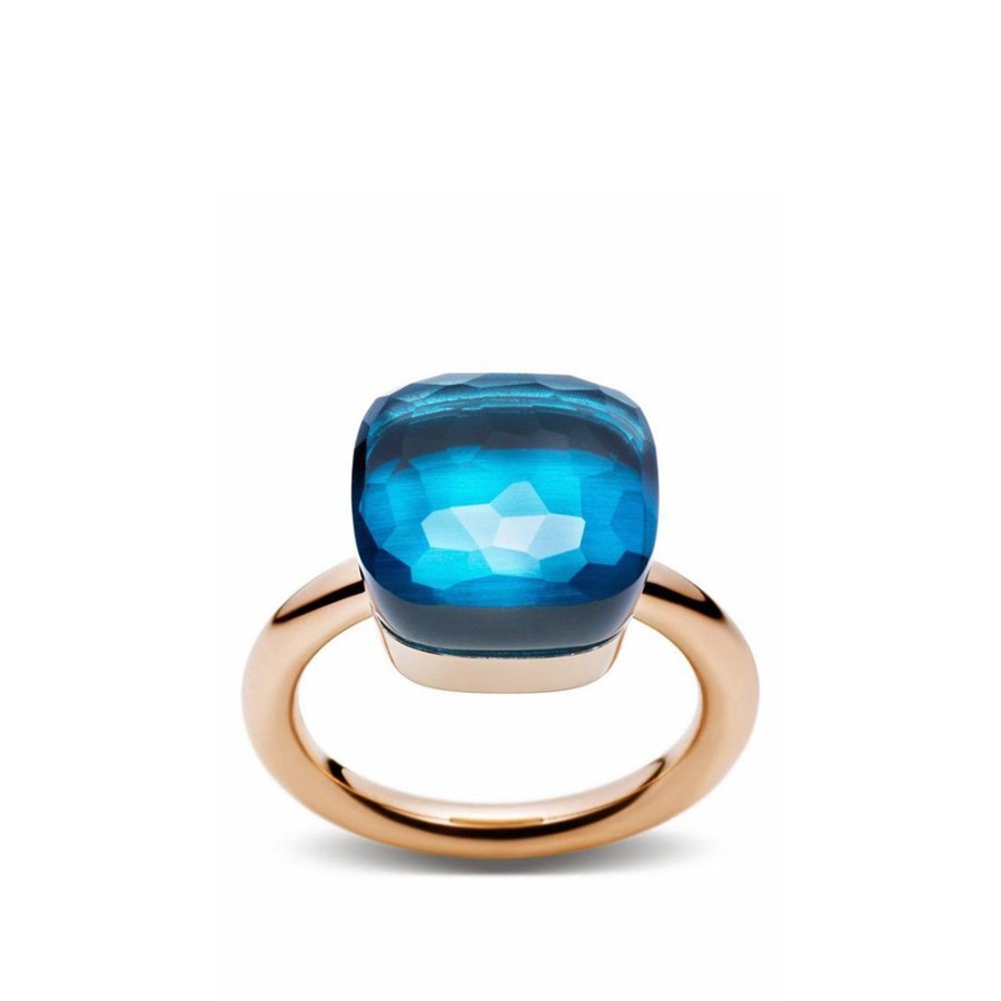 Juwelen rene kahle | Pomellato Nudo Grande Ring London Blue Topaas