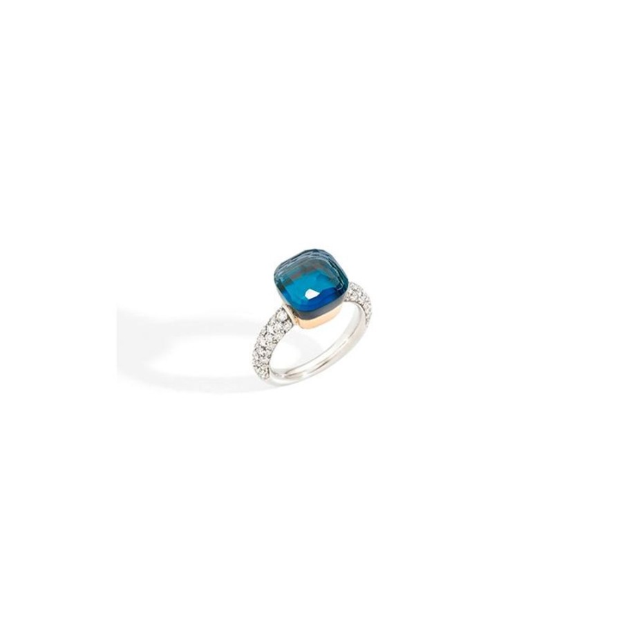 Juwelen rene kahle | Pomellato Nudo Classic Ring Topaas Deep Blue Diamonds